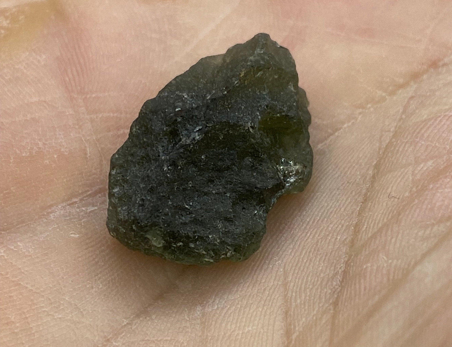 Triangular Moldavite Tektite Specimen, 3.23 grams
