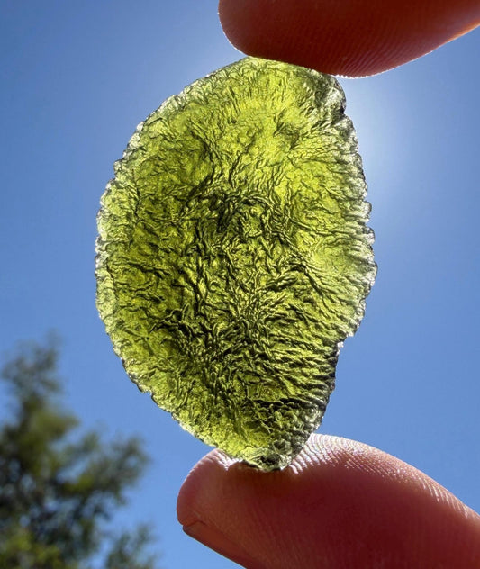 Authentic Moldavite Tektite Specimen, Reiki Healing Crystal, 13.99g/69.95ct