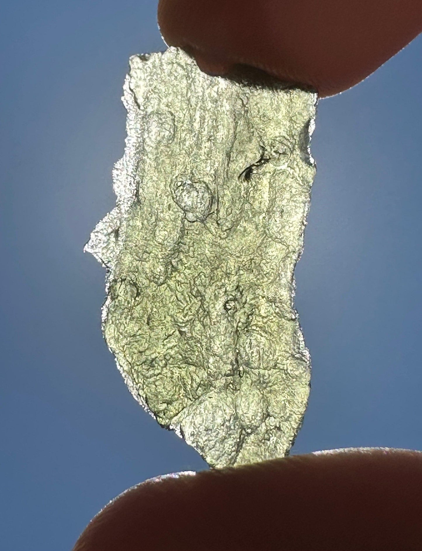 Moldavite Tektite Crystal Specimen, Spiritual Talisman (1.59 grams)
