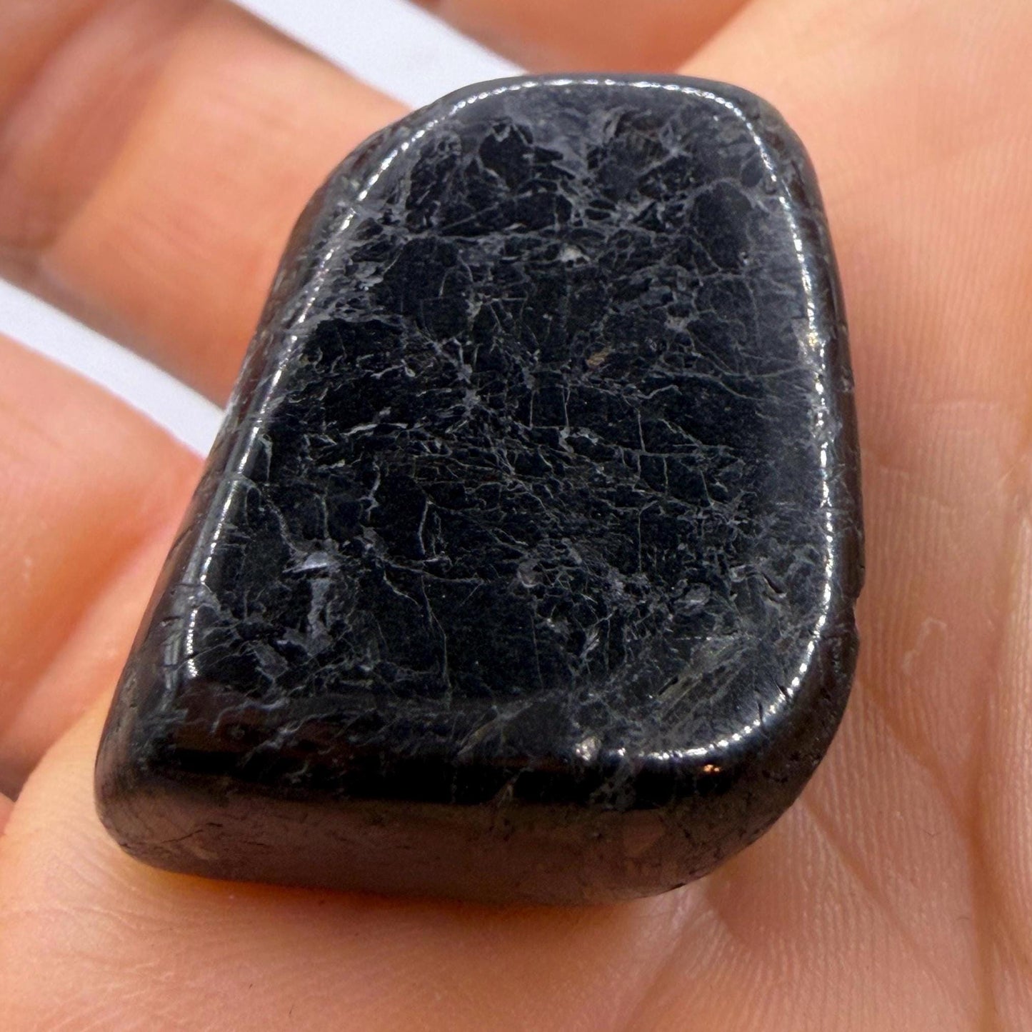 Greenland Nuummite Stone: Reiki Grounding Gemstone, 21.71 grams
