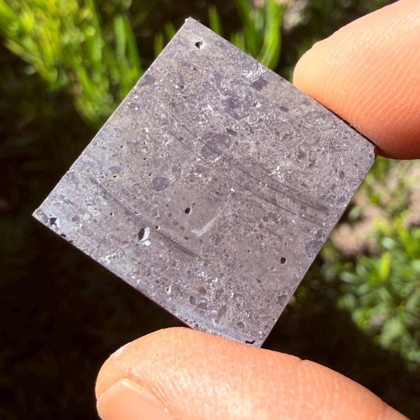 NWA 16315 Lunar Melt Breccia Meteorite Slice, Authentic Moon Rock, Mauritania, 3.01g