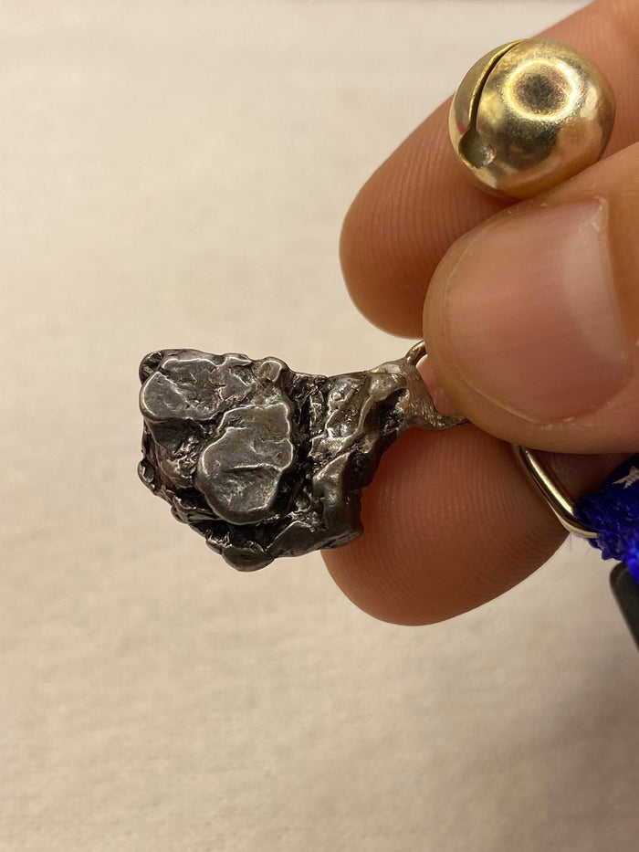 Meteorite Cat Collar: Moon and Stars, Argentinian Campo del Cielo Meteorite, 16 grams