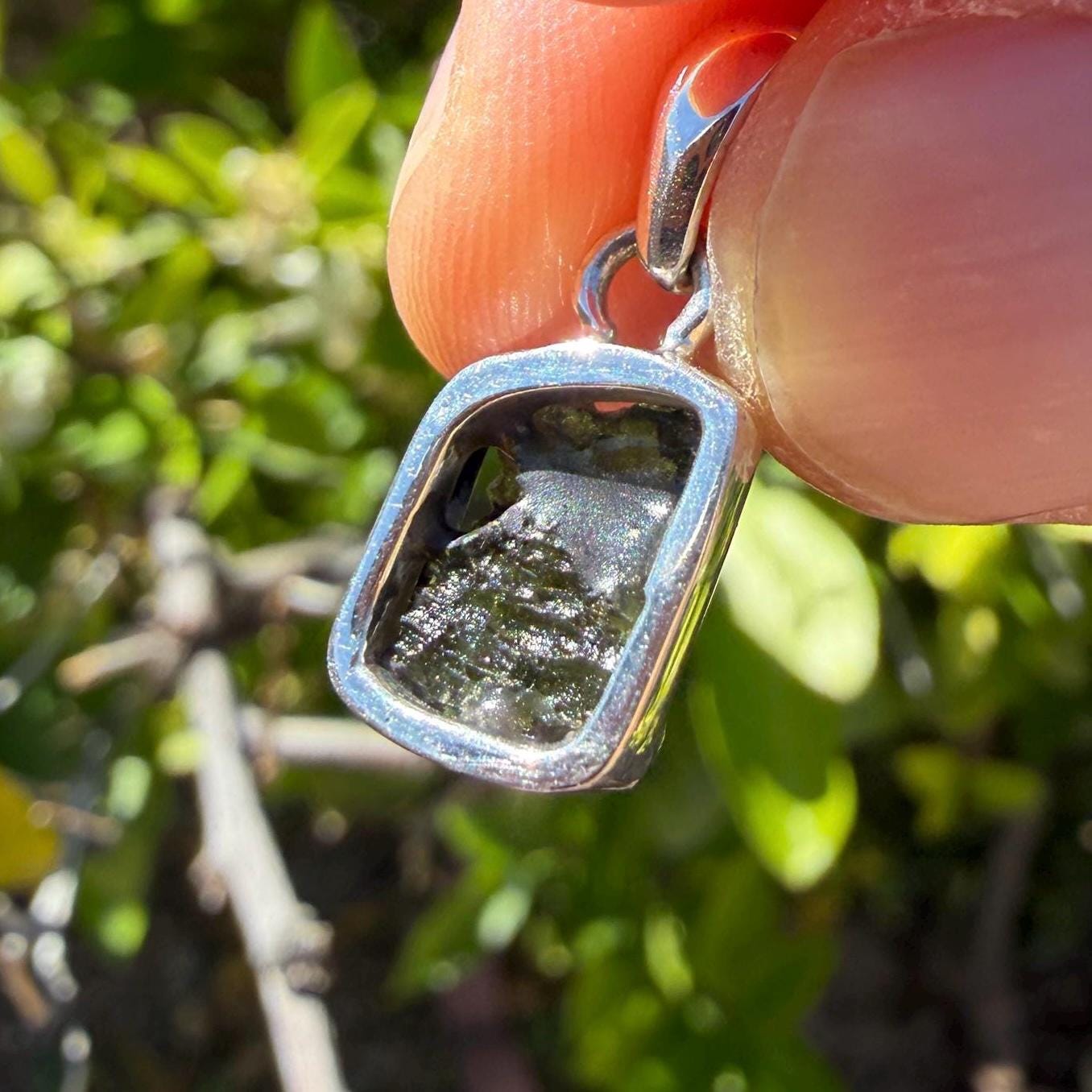 Authentic Moldavite Tektite Pendant: Czech Republic, Reiki Energy, 1.60 gram