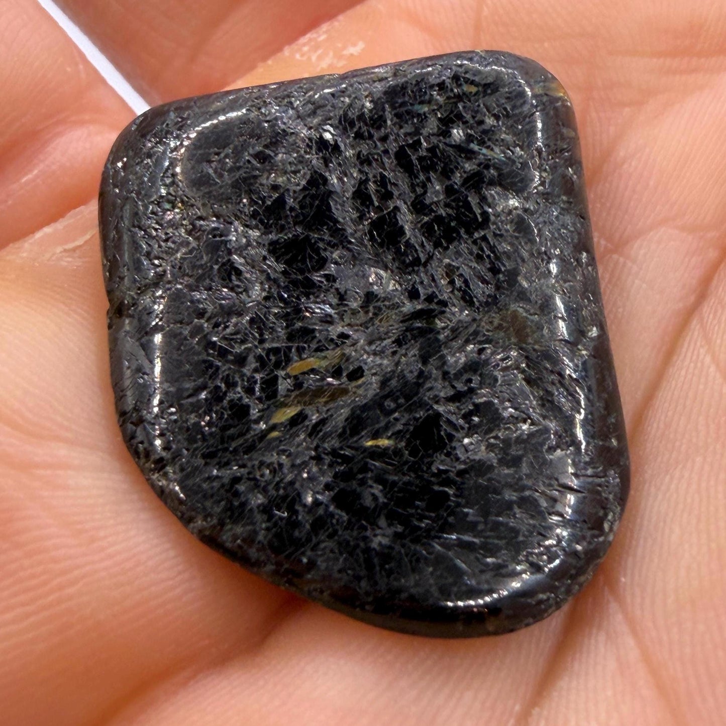 Greenland Nuummite Stone: Reiki Healing Stone, Protection Talisman, 8.53 grams