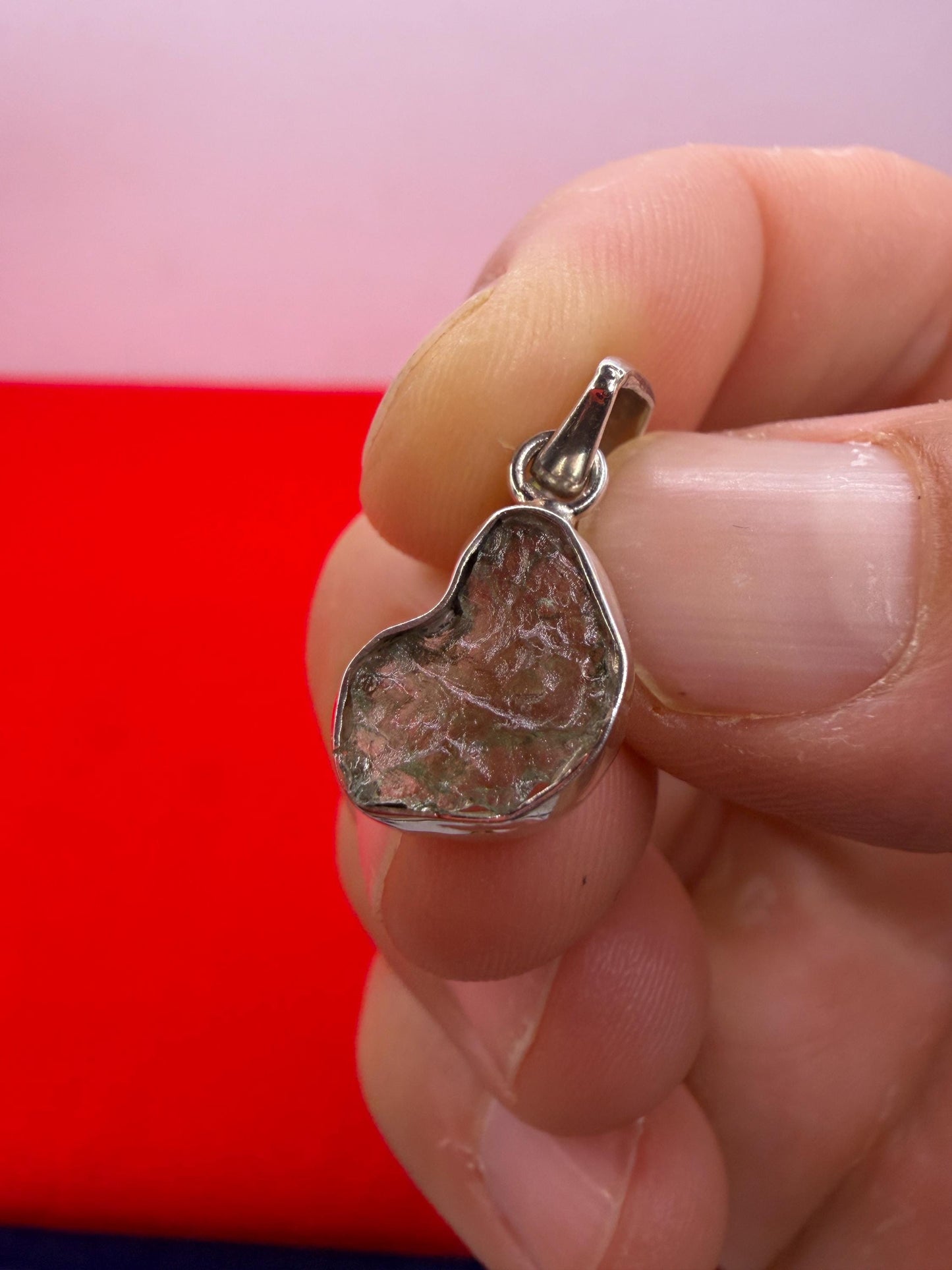 Authentic Moldavite Tektite Pendant: Czech Republic, Reiki Energy, 1.32 gram