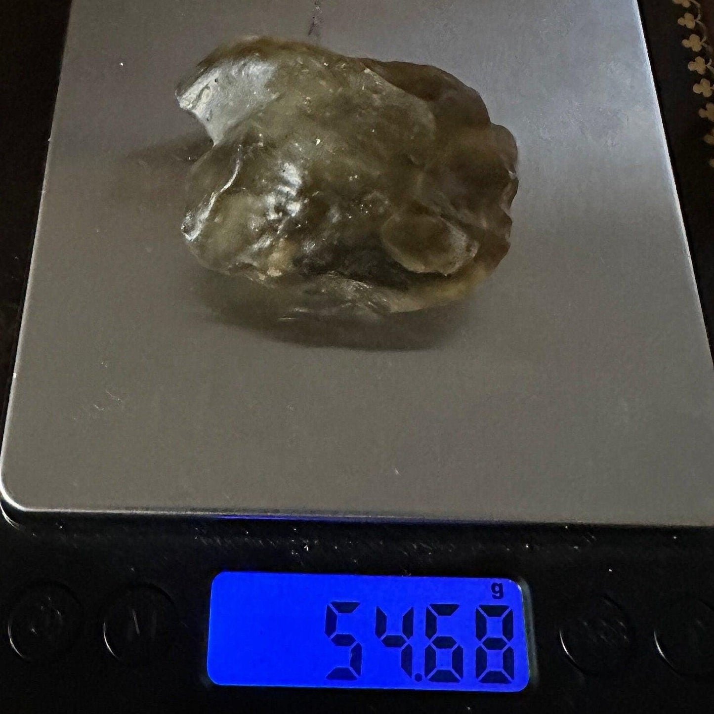 Greenish Libyan Desert Glass: Golden Tektite Talisman, 54.68 grams