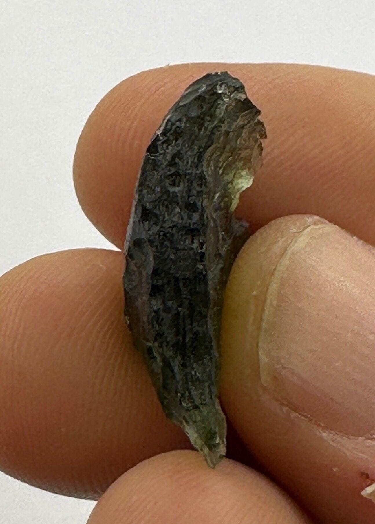Authentic Moldavite Tektite Specimen: 2.78 grams, Reiki Talisman