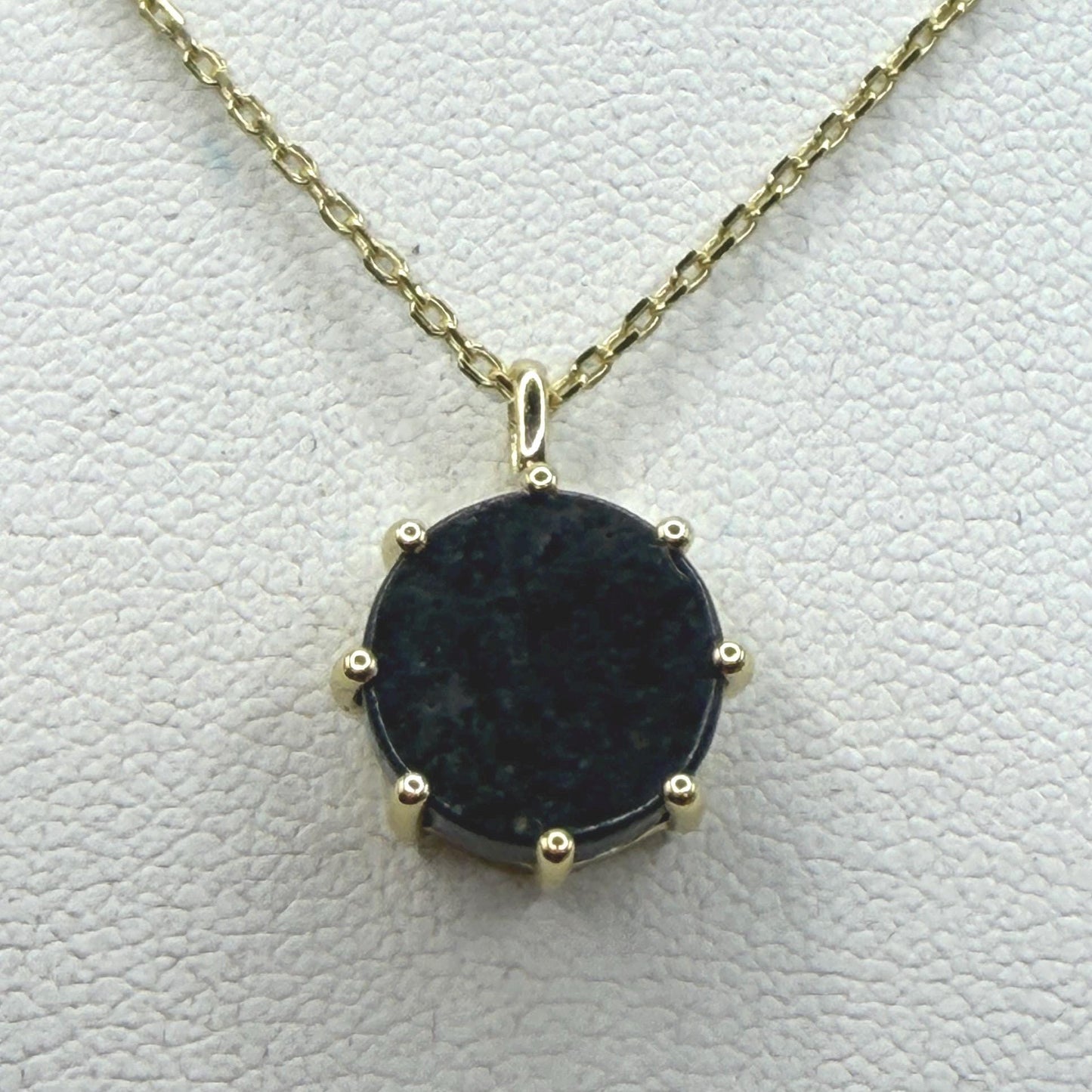 Lunar Meteorite Pendant NWA 14041 Moon Rock Necklace Gold Silver, 1.45 grams