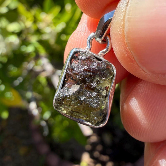 Authentic Moldavite Tektite Pendant: Czech Republic, Reiki Energy, 1.60 gram
