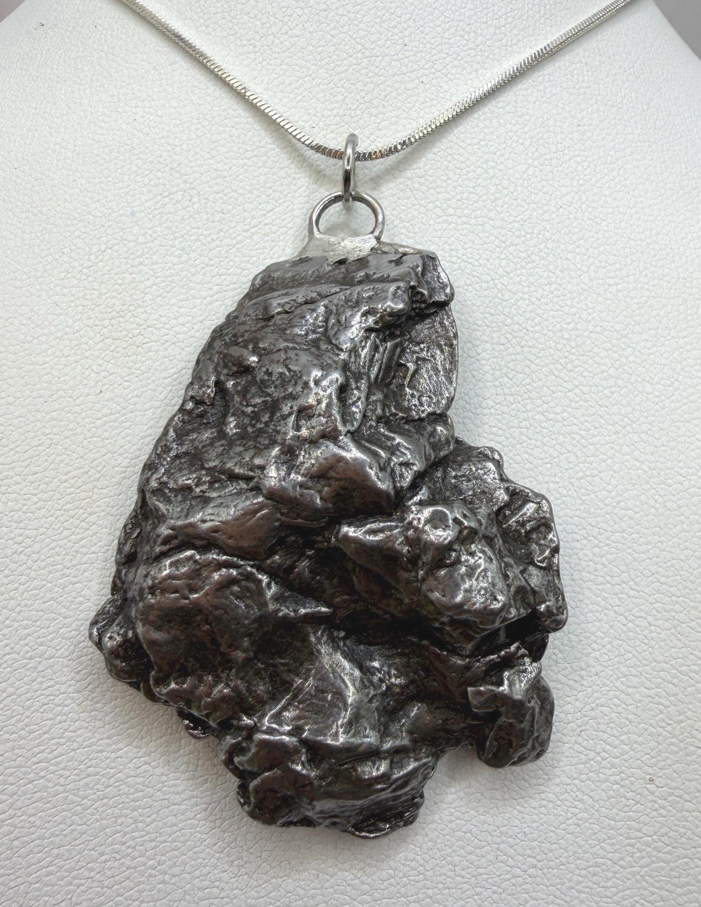 Campo del Cielo Meteorite Pendant: Authentic Iron Meteorite Jewelry, 52.71g