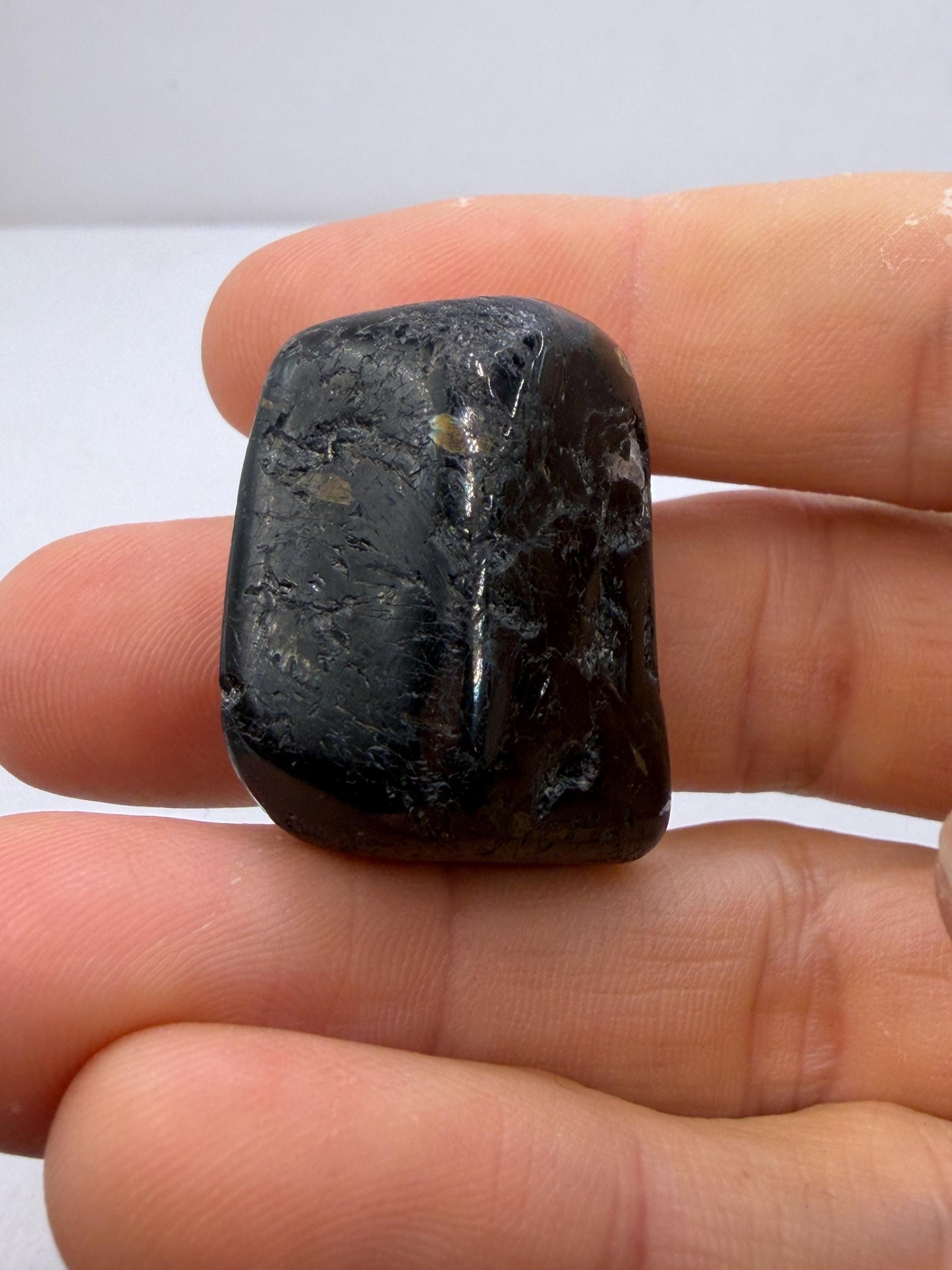 Greenland Nuummite Stone: Reiki Grounding Gemstone, 21.71 grams