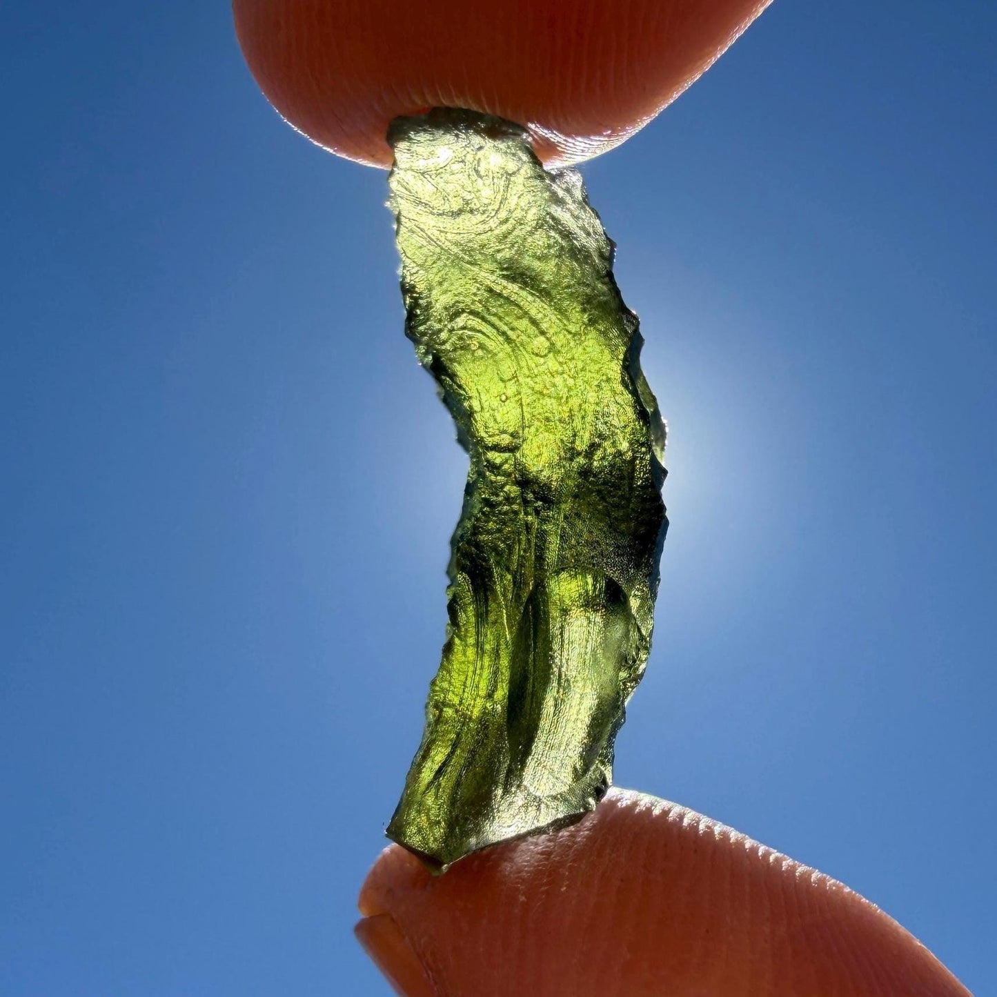 Authentic Moldavite Tektite Specimen: 3.53 grams, Reiki Talisman