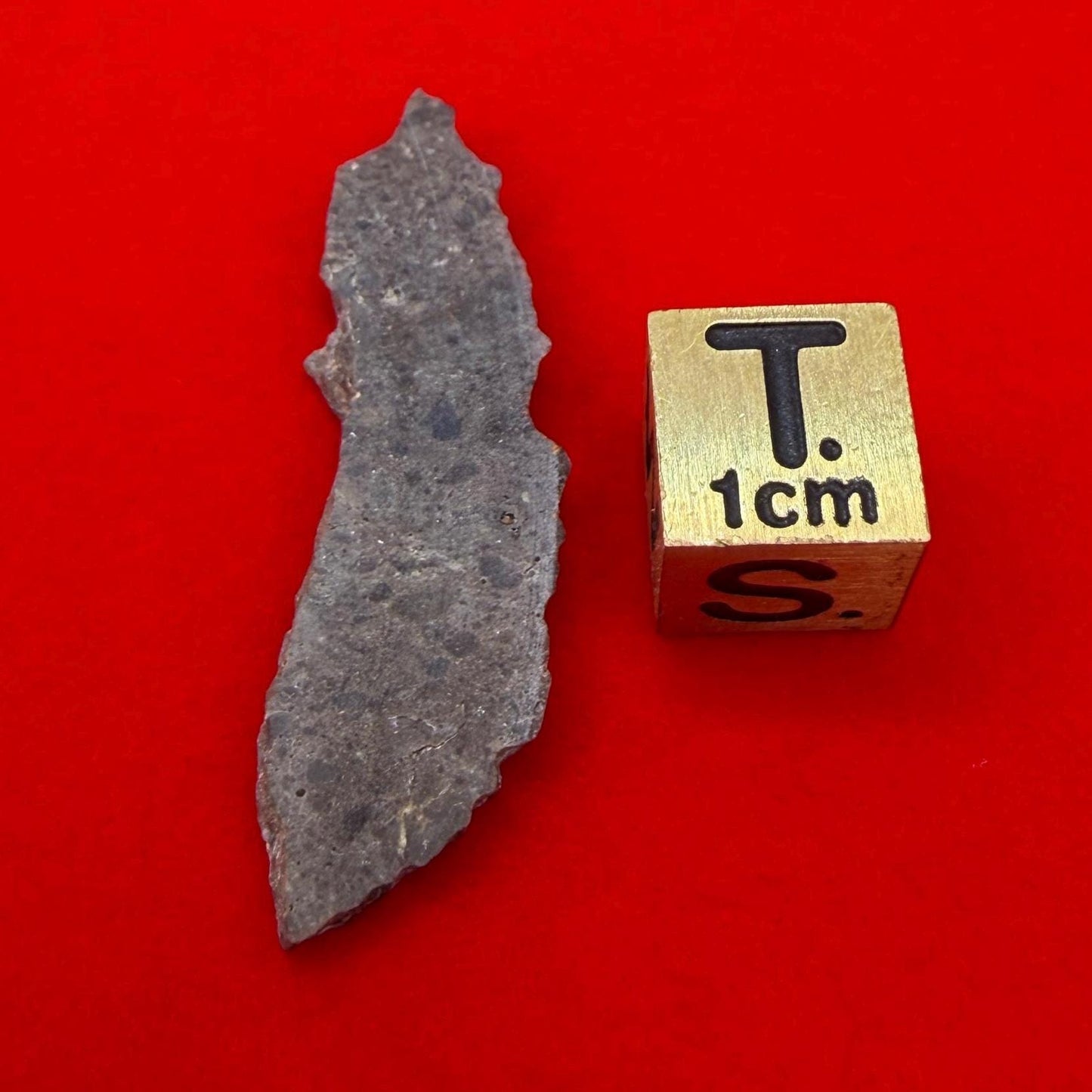 Oued el Hamim 001 Lunar Meteorite Slice, Rare Aqueously Altered Moon Rock, 1.52g