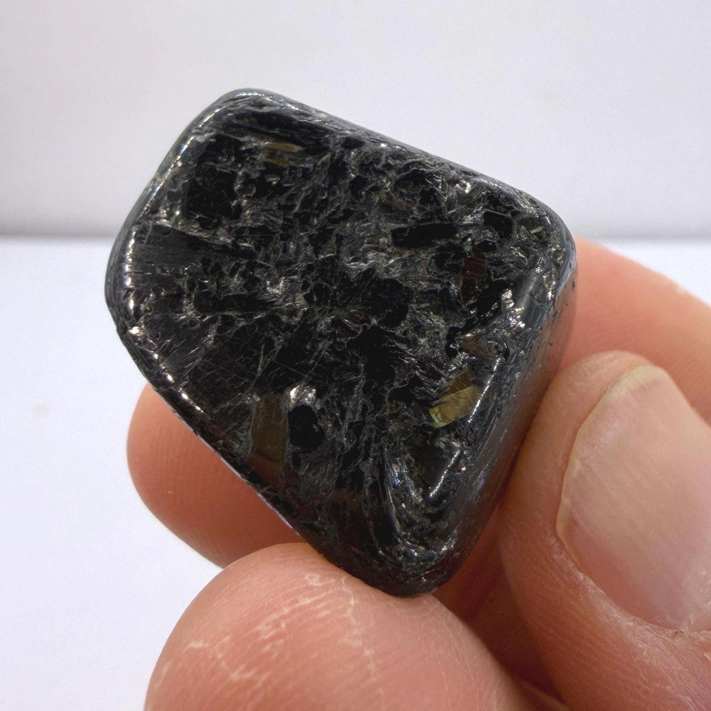 Greenland Nuummite Stone: Reiki Healing Stone, Protection Talisman, 19.63 grams