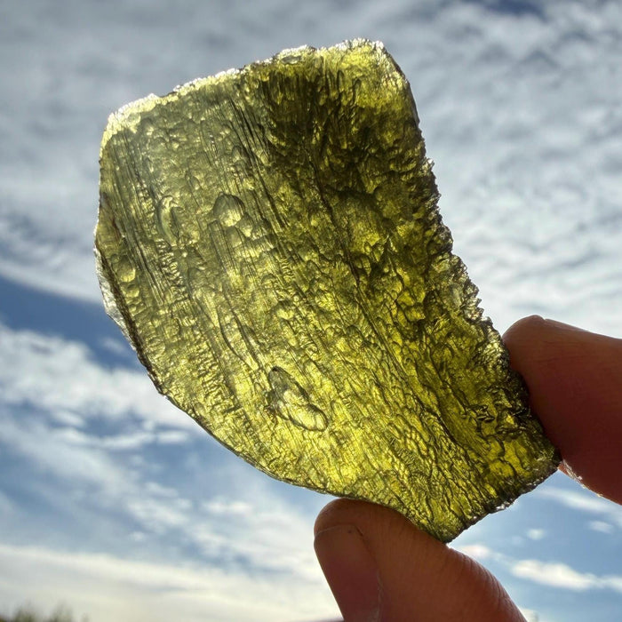 Authentic Moldavite Tektite Specimen, Reiki Healing Crystal, 18.22g/91.1ct