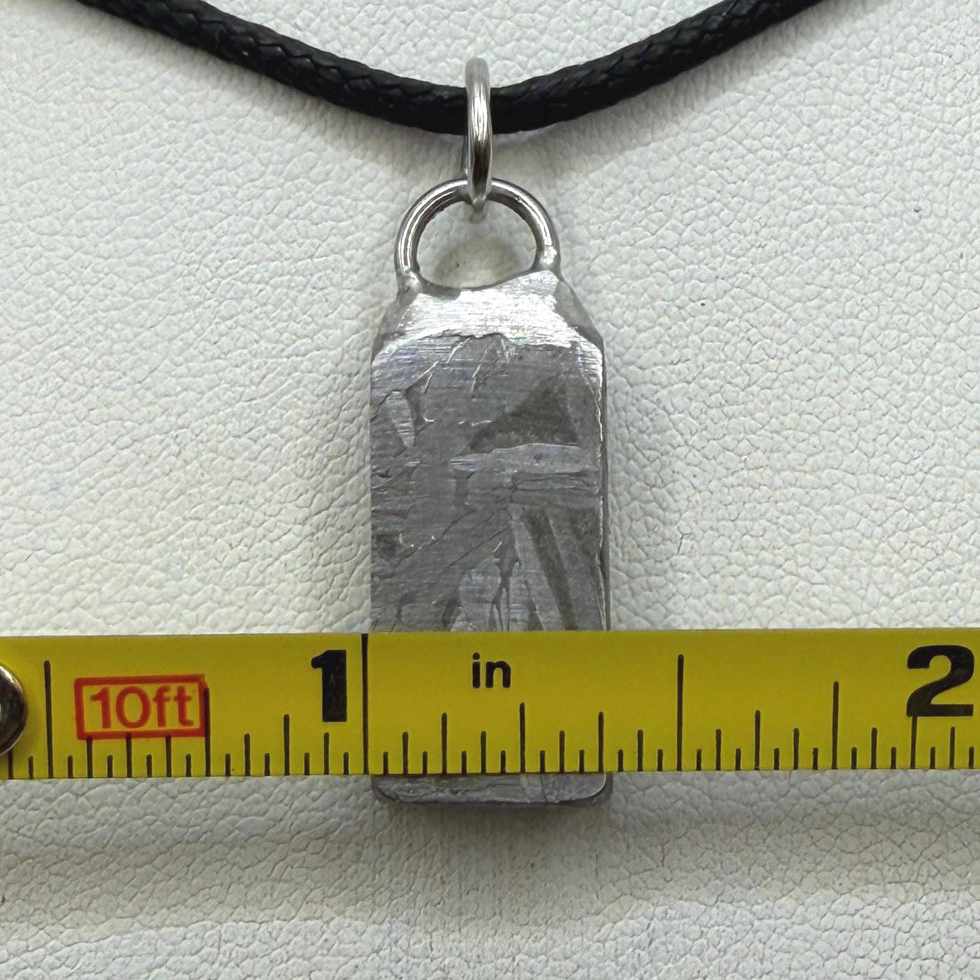 Aletai Meteorite Pendant, Space Jewelry, Etched Iron Widmanstätten 8.02g