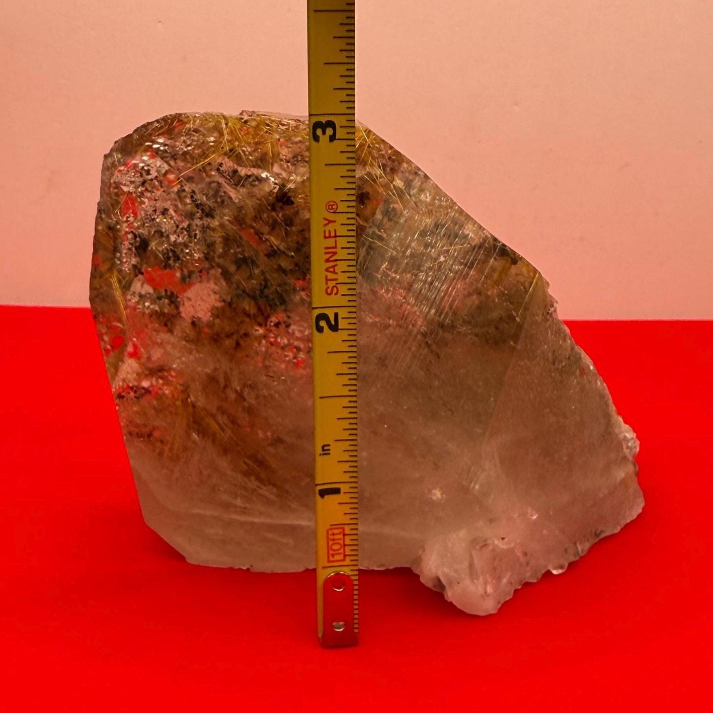 Golden Rutilated Quartz Crystal: Brazilian Fine Crystal, 398 grams
