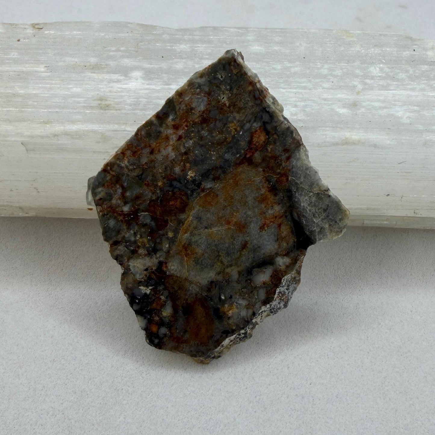 NWA 18045 Lunar Meteorite Slice, Authentic Moon Rock, Melt Breccia, 6.90 grams
