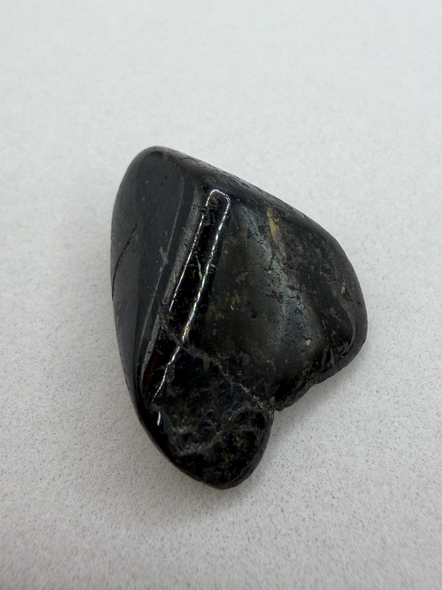 Fiery Nuummite Stone: Greenland Sorcerer's Stone, Macrame Necklace, 8.51g