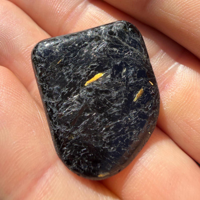 Greenland Nuummite Stone: Reiki Healing Stone, Protection Talisman, 8.53 grams