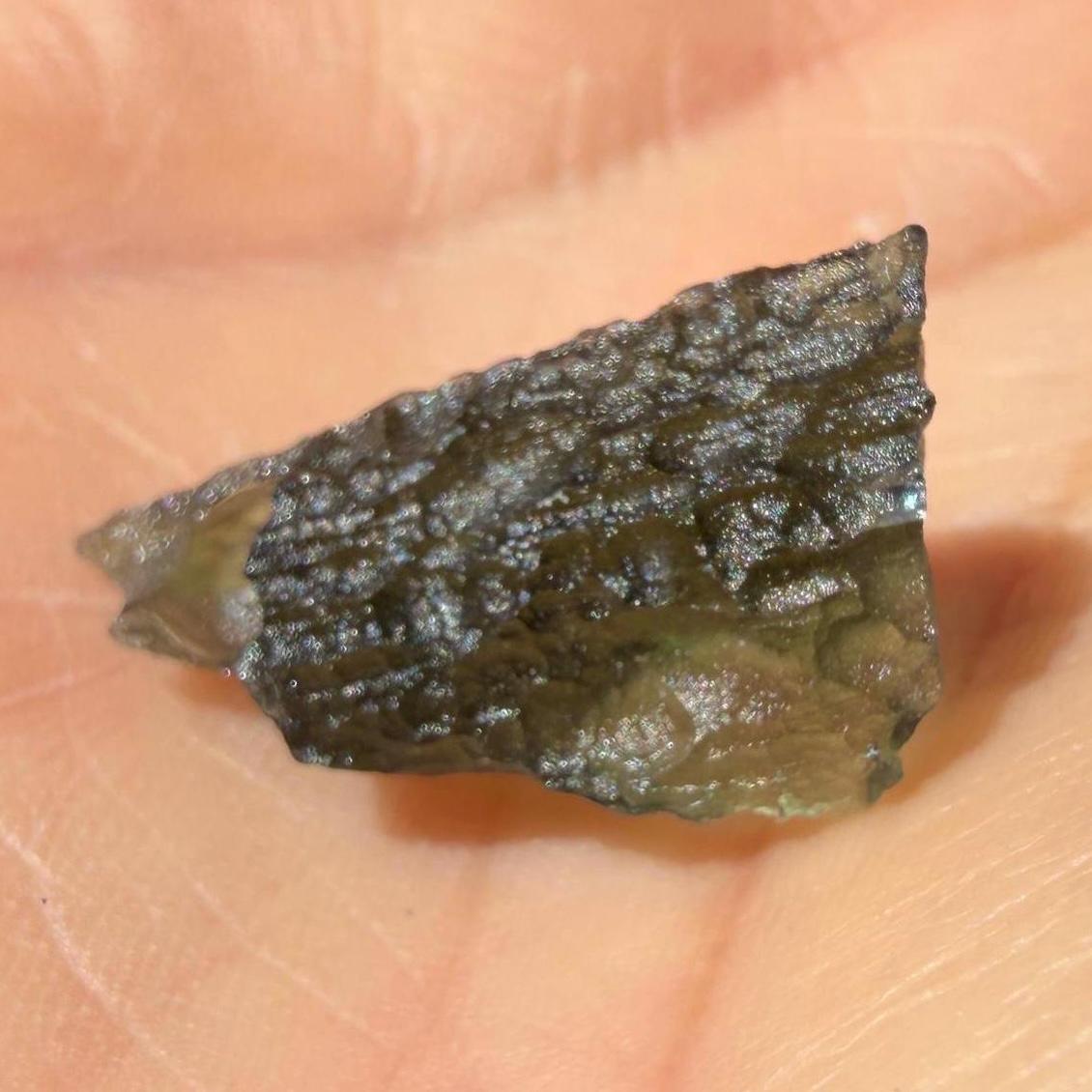 Authentic Moldavite Tektite Specimen: 2.17 grams, Reiki Talisman