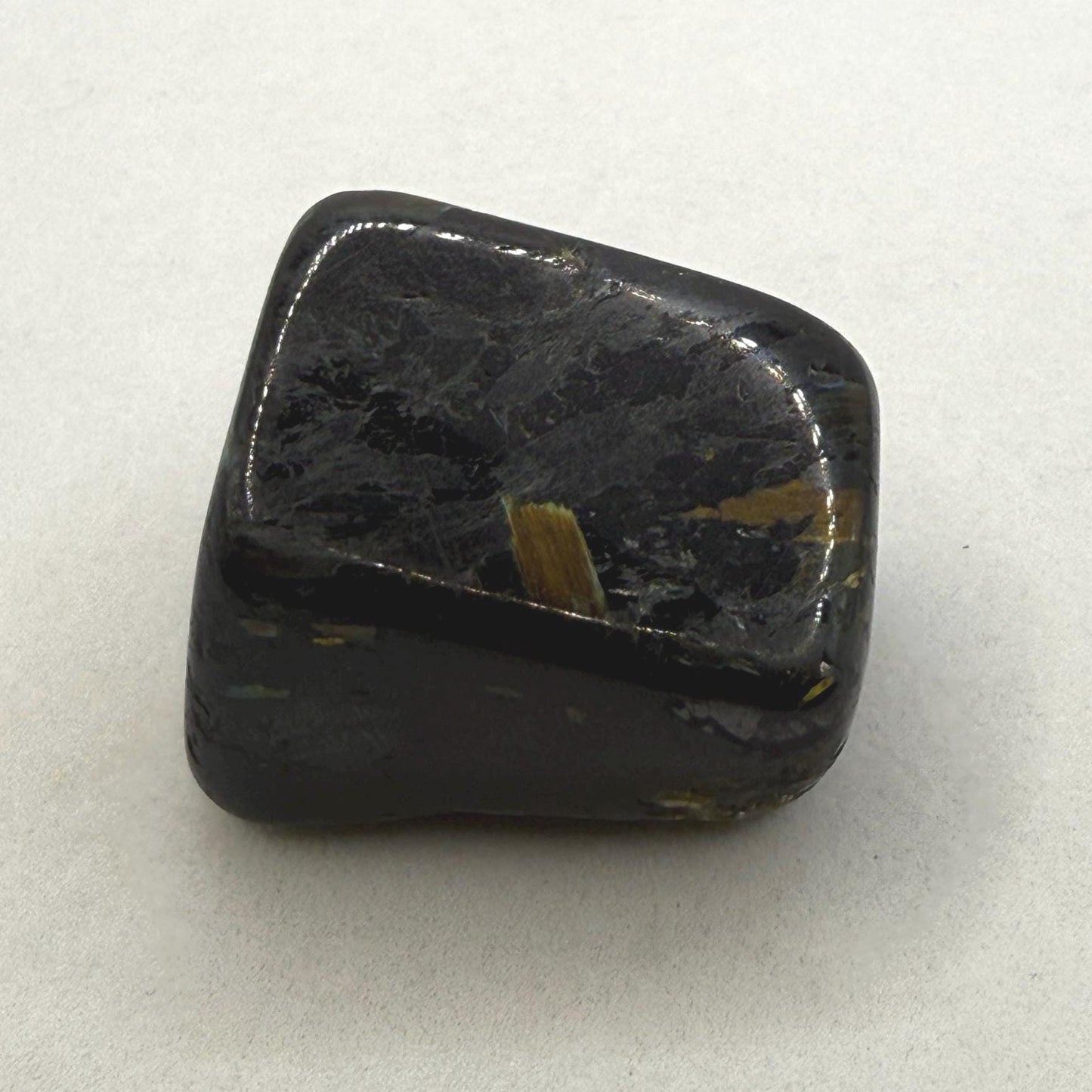 Nuummite Stone: Greenland Gemstone with Macrame Necklace and Display, Talisman, 31.93 grams