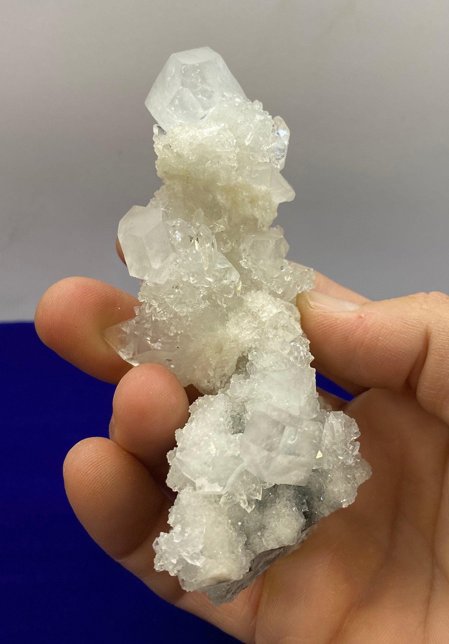 Apophyllite Stalactite Crystal Cluster: Reiki Meditation Stone, 128 grams