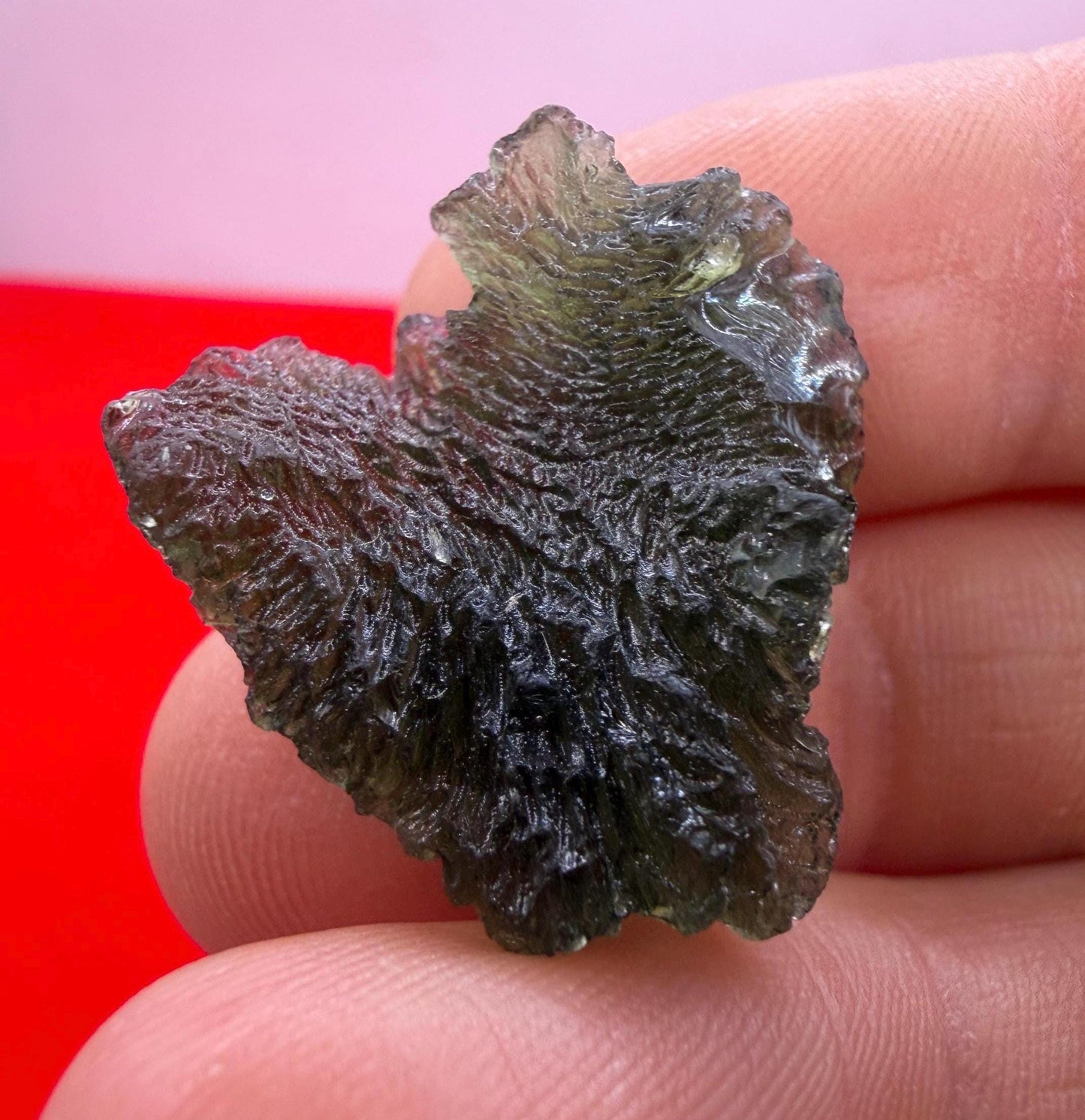 Authentic Moldavite Tektite Specimen, Reiki Healing Crystal, 4.54g/22.7ct
