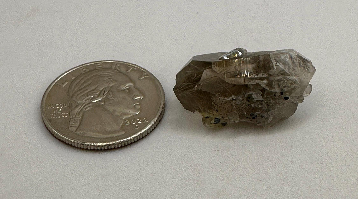 Twin Golden Rutilated Quartz Crystal: Brazilian Fine Crystal, 5.65 grams