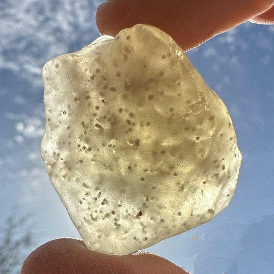 Libyan Desert Glass: Golden Tektite Talisman with Sand Grains, 20.86 grams
