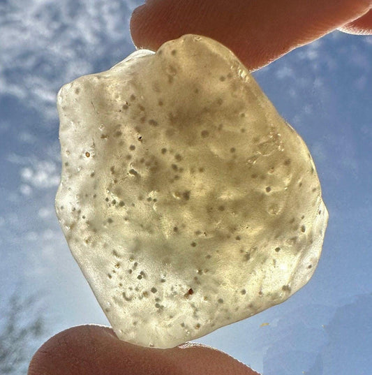 Libyan Desert Glass: Golden Tektite Talisman with Sand Grains, 20.86 grams
