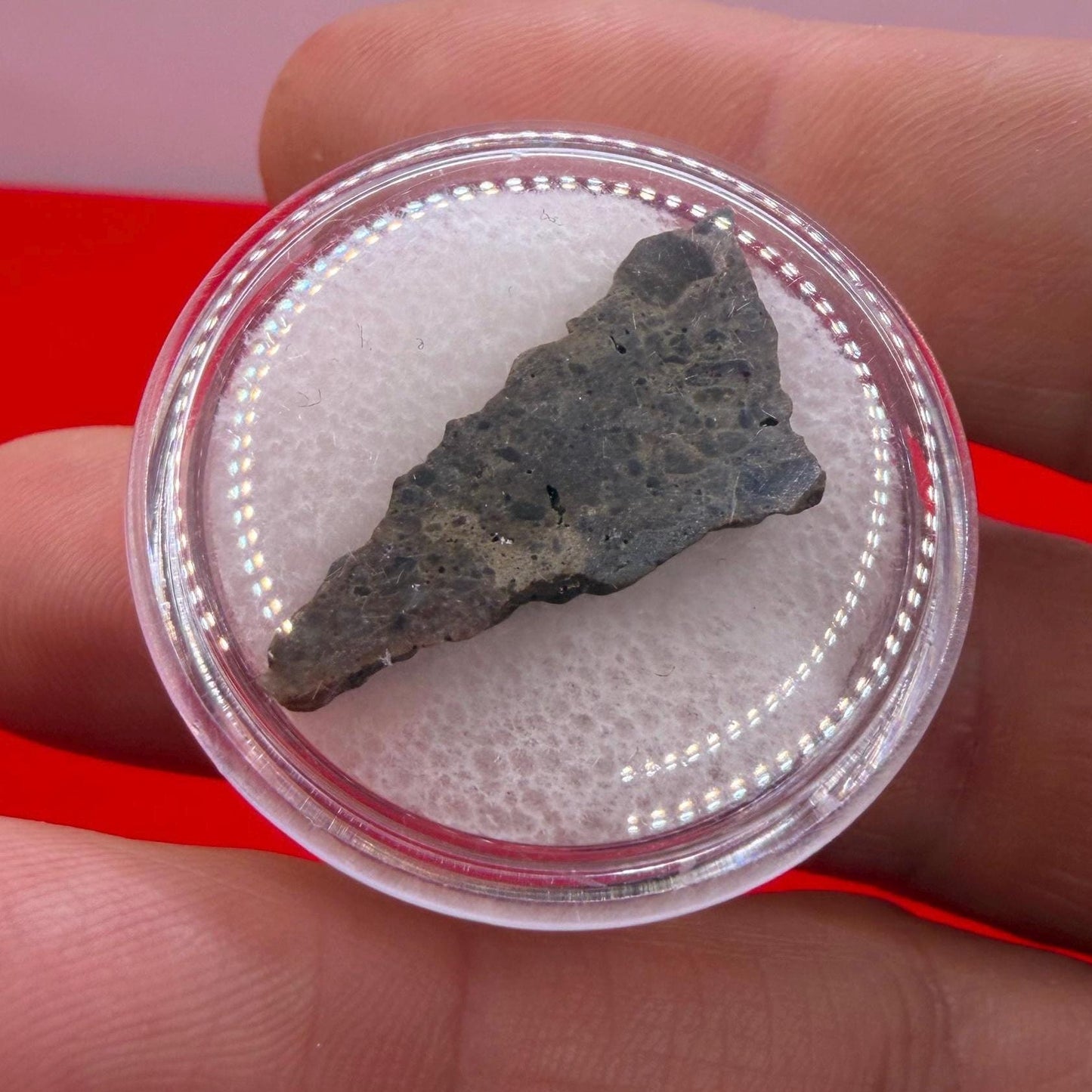 Oued el Hamim 001 Lunar Meteorite Slice, Authentic Moon Rock, Rare Aqueously Altered Lunar, 1.14g