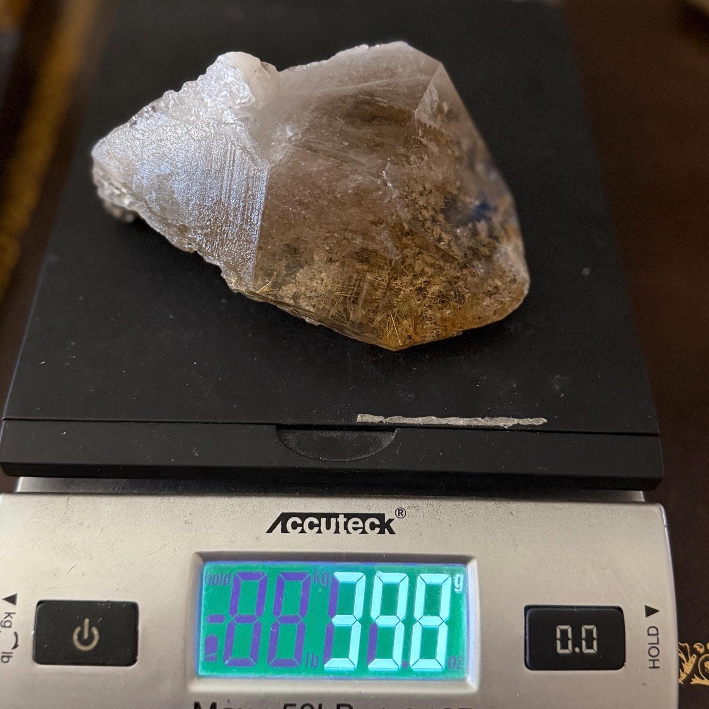 Golden Rutilated Quartz Crystal: Brazilian Fine Crystal, 398 grams