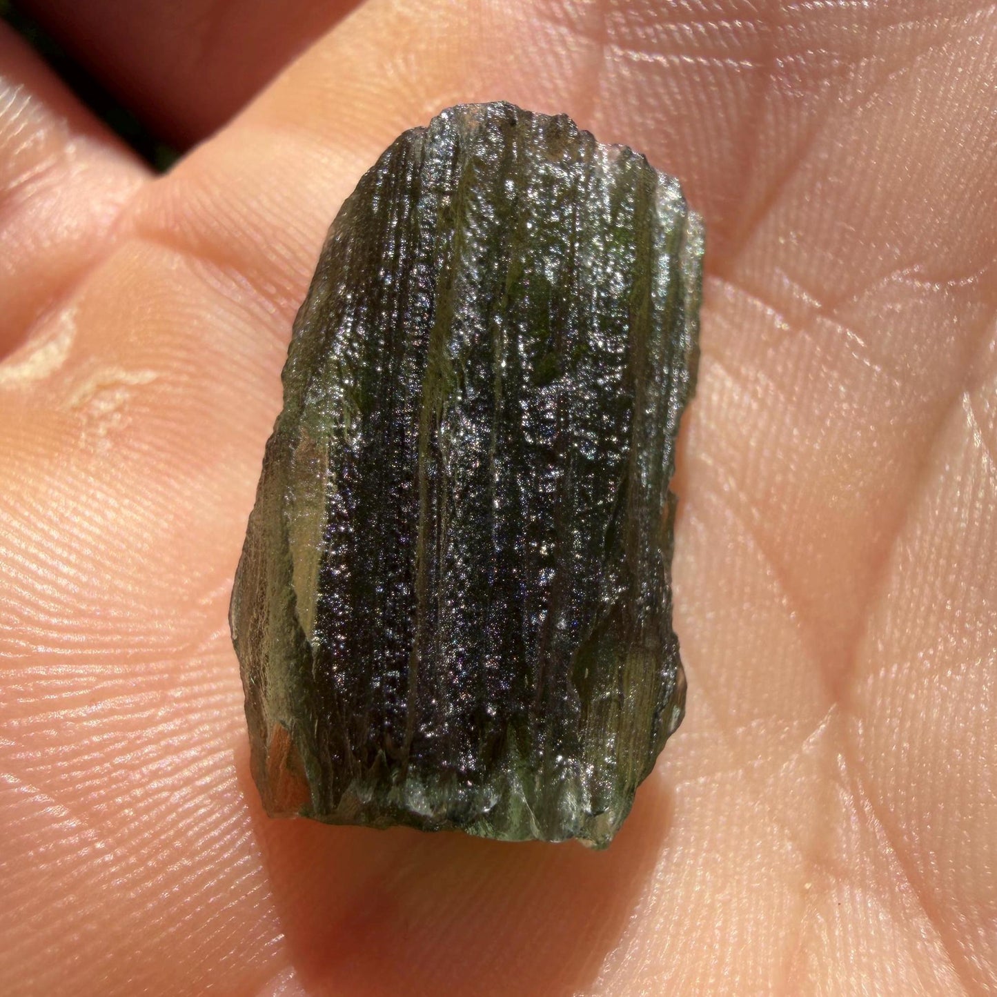 Moldavite Tektite Specimen: Authentic Crystal, 3.76g/18.8ct