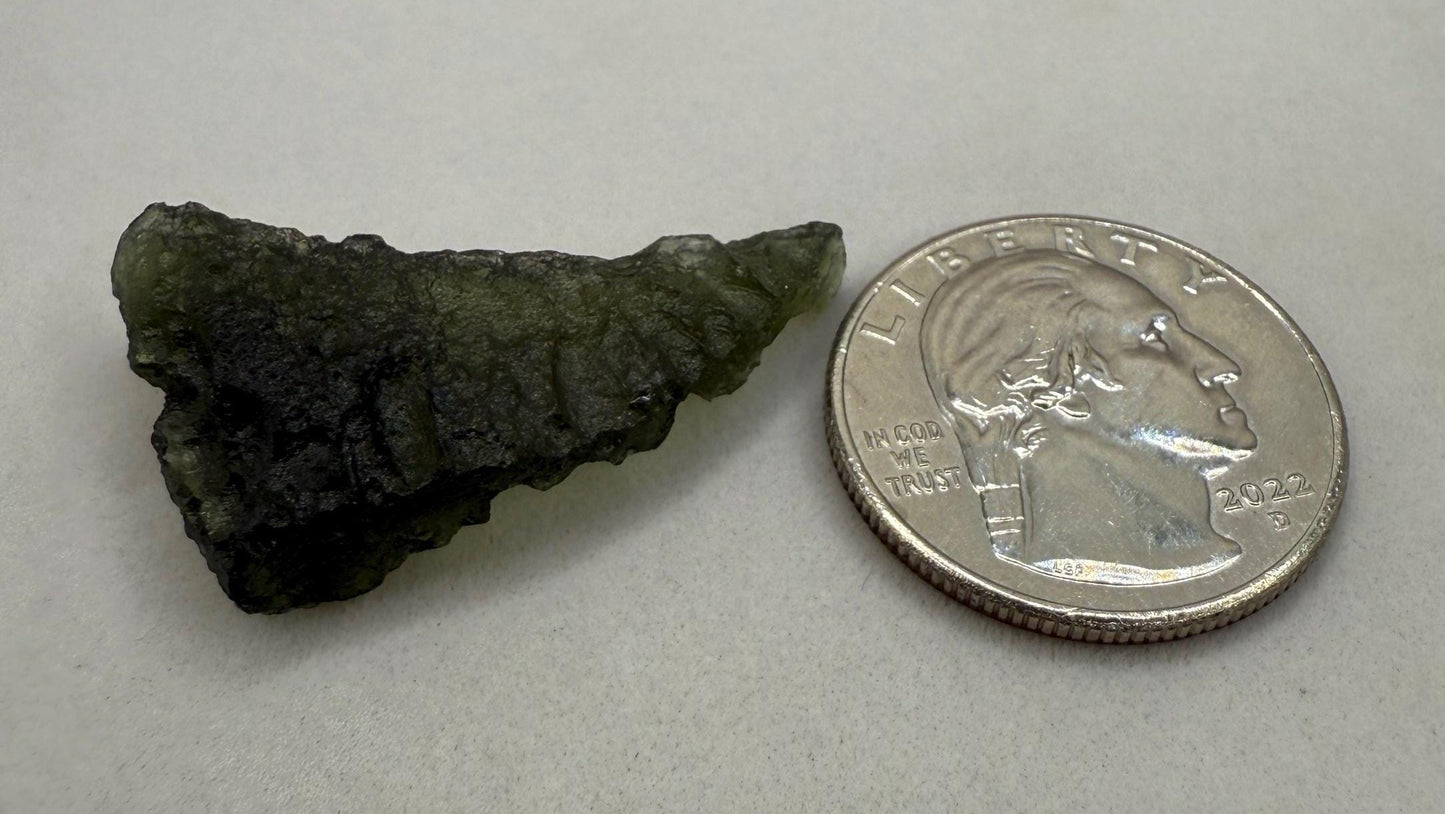 Moldavite Tektite Specimen: Authentic Reiki Crystal, 3.51g/17.55ct