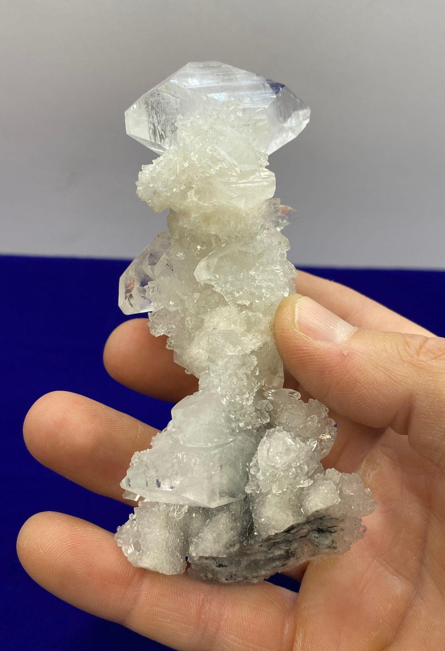 Apophyllite Stalactite Crystal Cluster: Reiki Meditation Stone, 128 grams