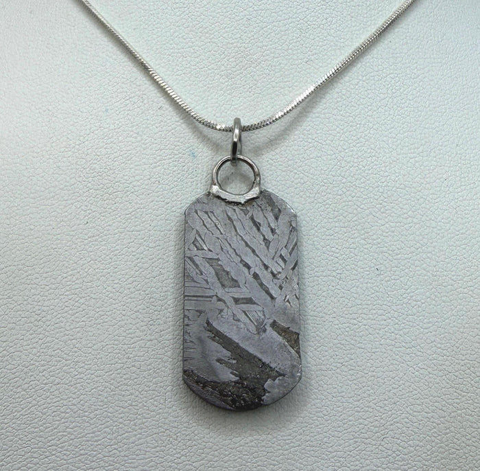 Aletai Meteorite Pendant, Space Jewelry, Etched Iron Widmanstätten 8.80g