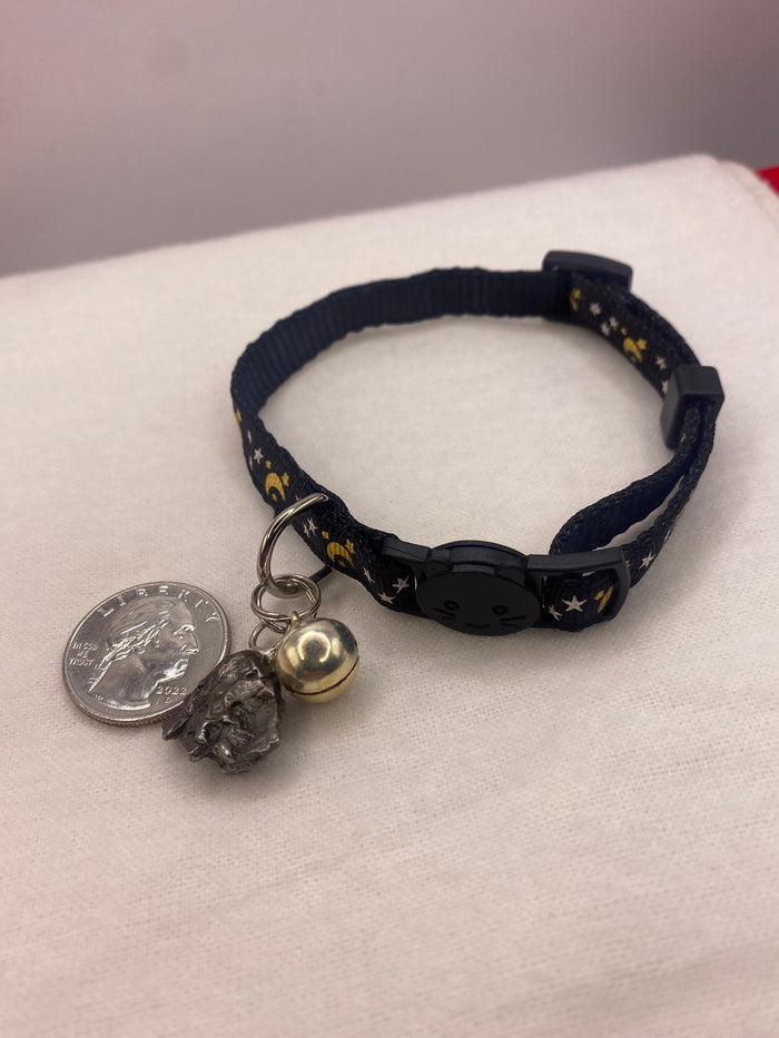 Meteorite Cat Collar: Moon & Stars, Campo del Cielo Meteorite, Unique Astronomy Gift