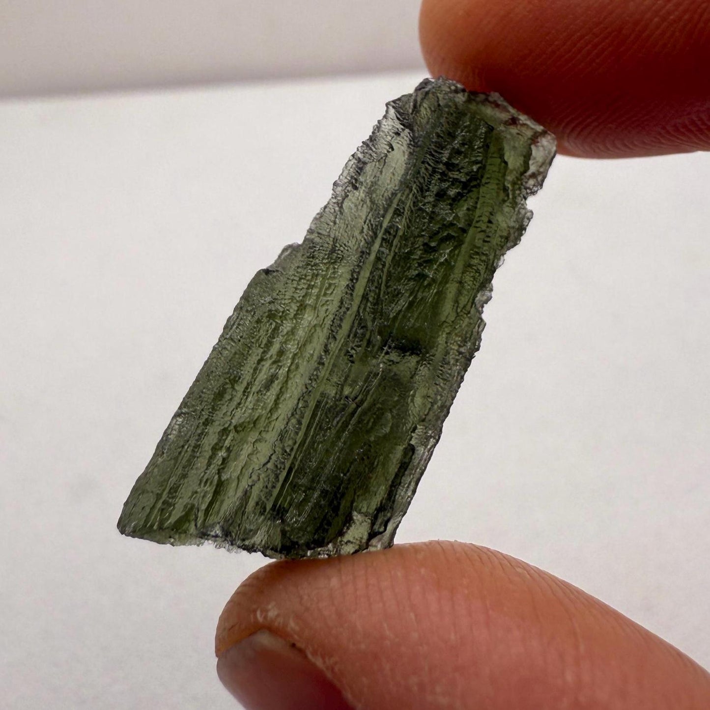 Moldavite Tektite Specimen, Natural Hole, Czech Republic (3.82 grams)