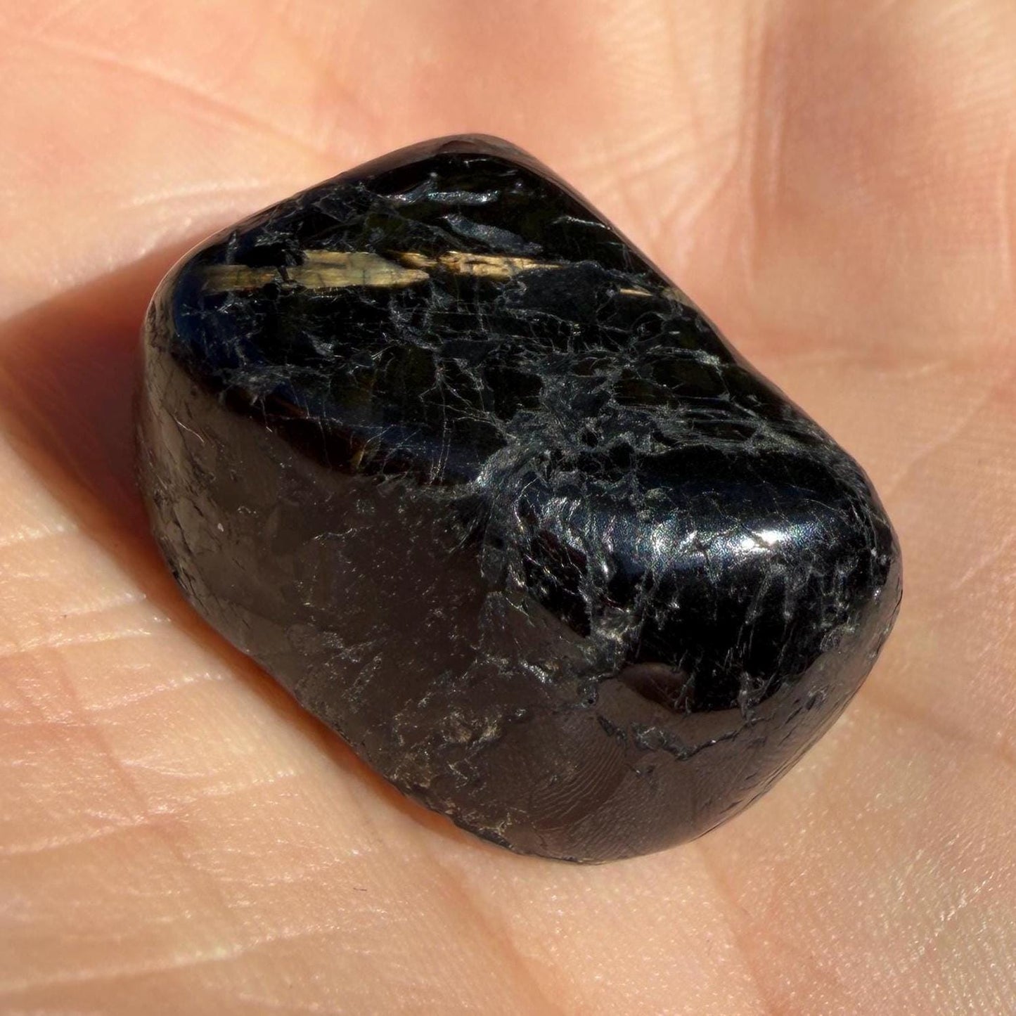 Greenland Nuummite Stone: Reiki Healing Stone, Protection Talisman, 10.83 grams