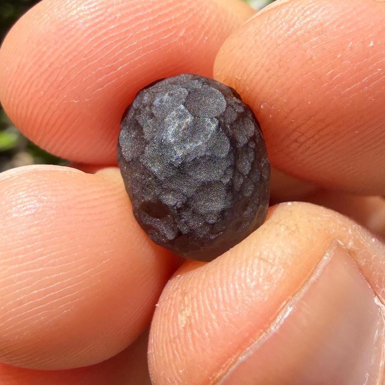 Rare Saffordite Stone: Arizona Cintamani Pseudo-Tektite, Translucent, 1.10 grams