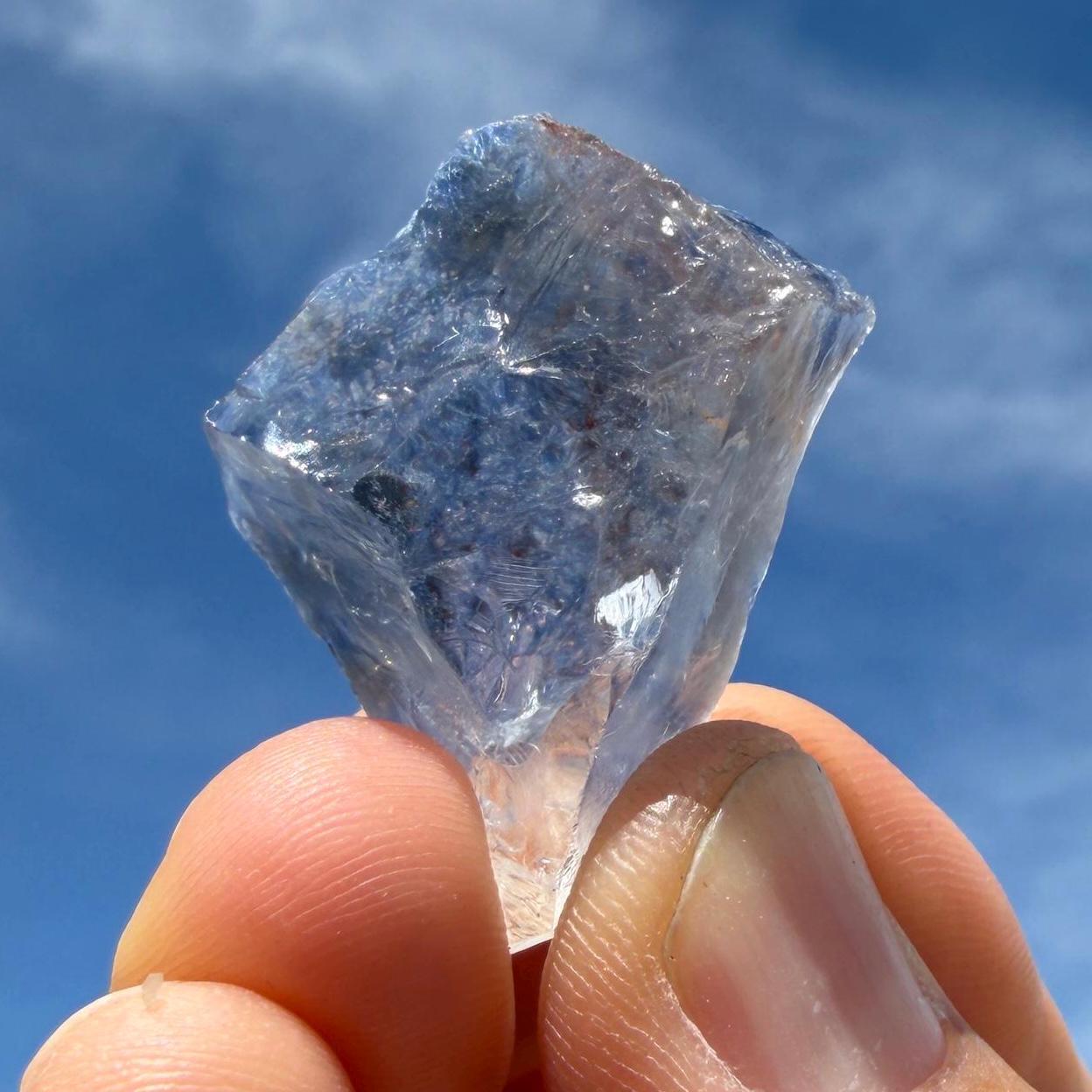 Rare Blue Dumortierite Crystal: Brazilian Gemstone for Reiki and Meditation, 11.23g/56.15ct