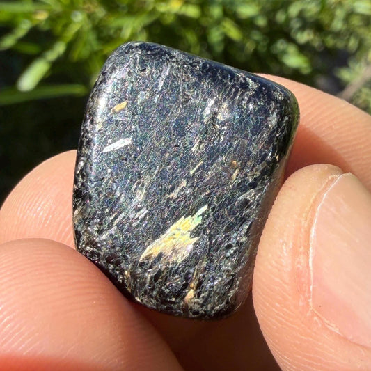 Greenland Nuummite Stone: Reiki Healing Stone, Protection Talisman, 9.75 grams
