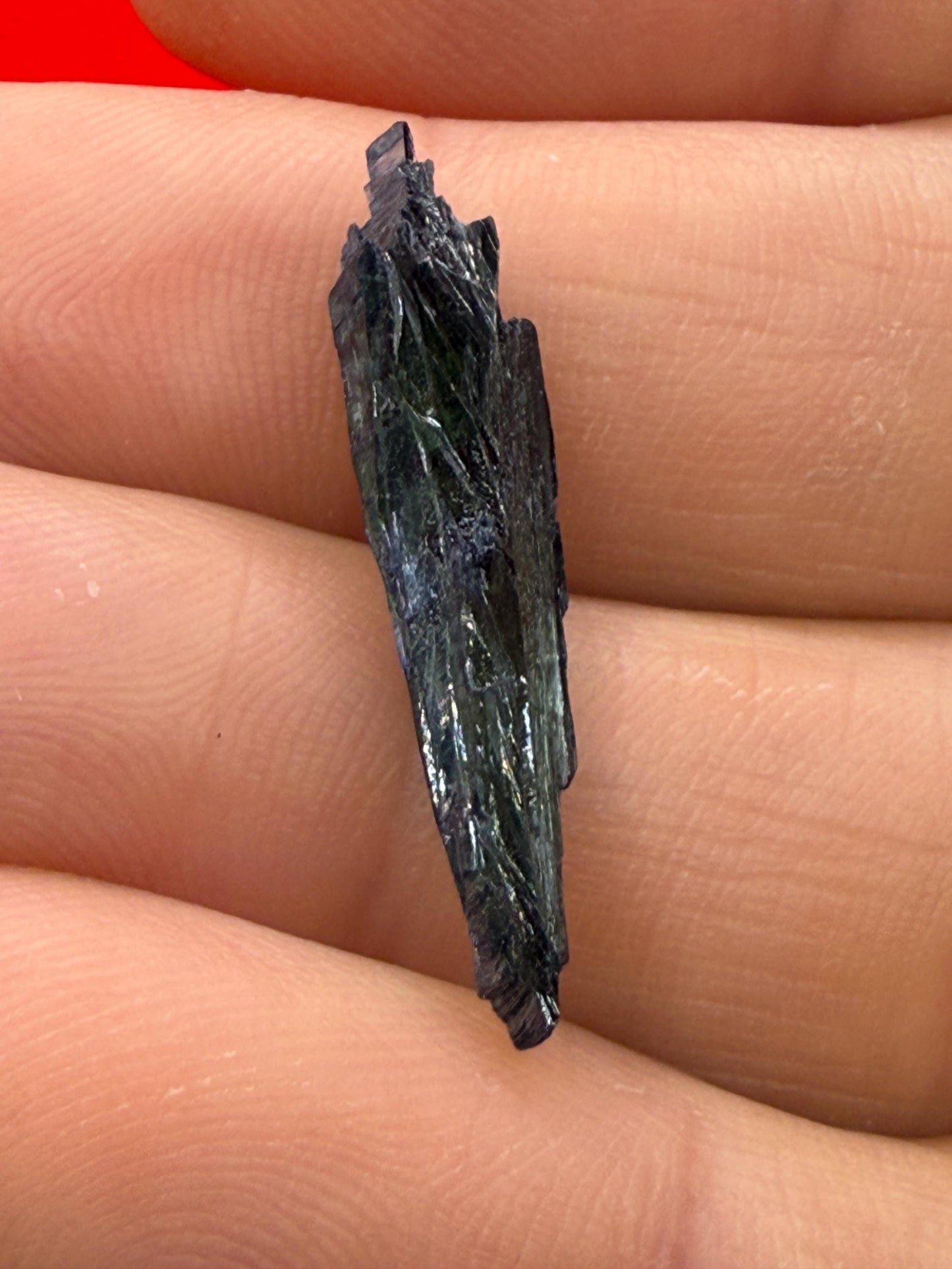 Rare Brazilian Vivianite Crystal: Deep Green Reiki Gemstone, 0.93g/4.65ct