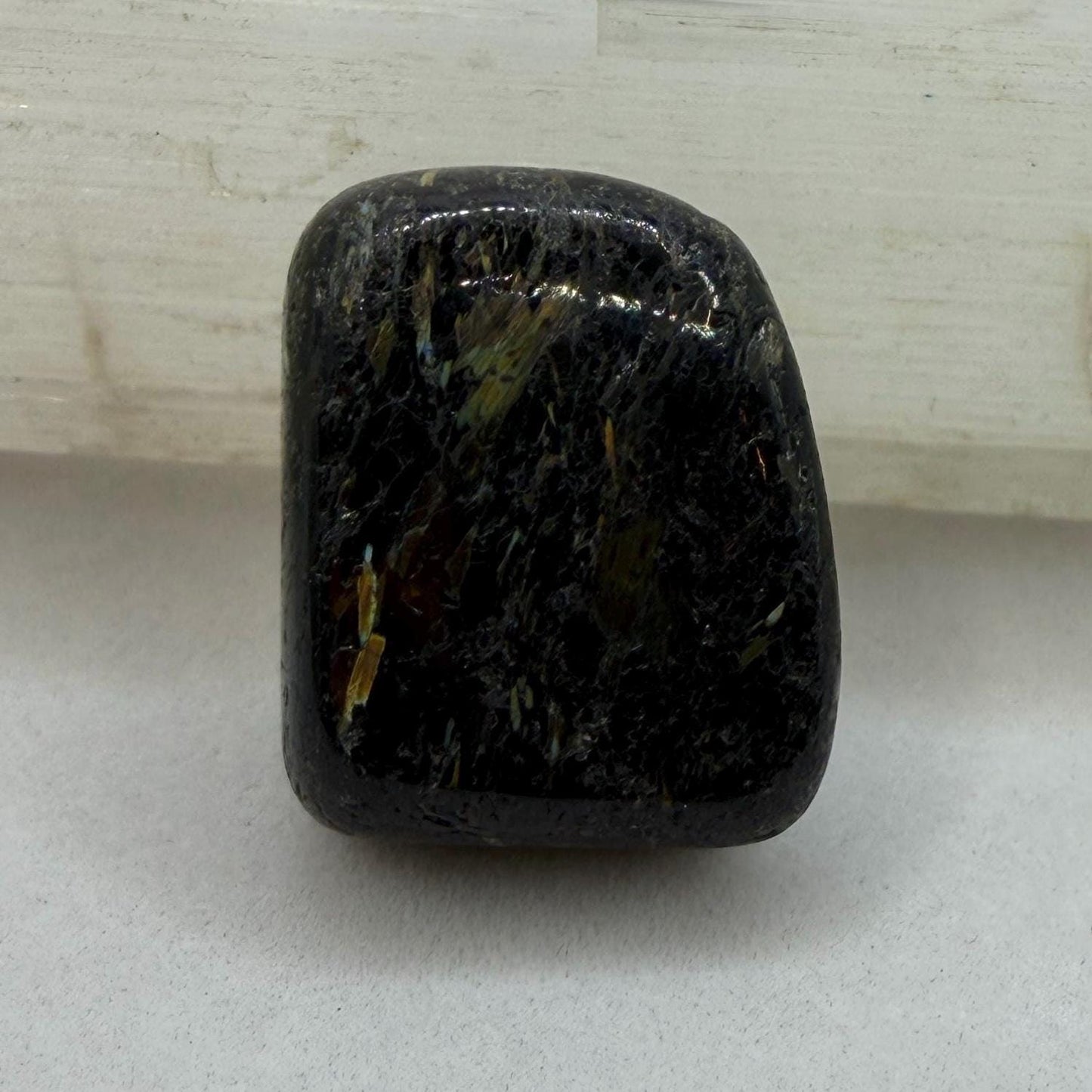 Greenland Nuummite Stone: Reiki Healing Stone, Protection Talisman, 9.75 grams