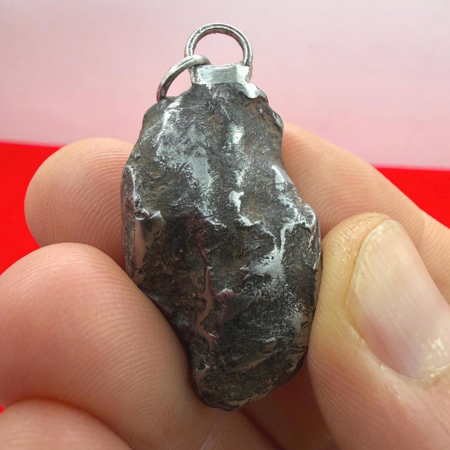 Gebel Kamil Iron Meteorite Pendant, 23.46 grams, Egypt, Authentic Meteorite