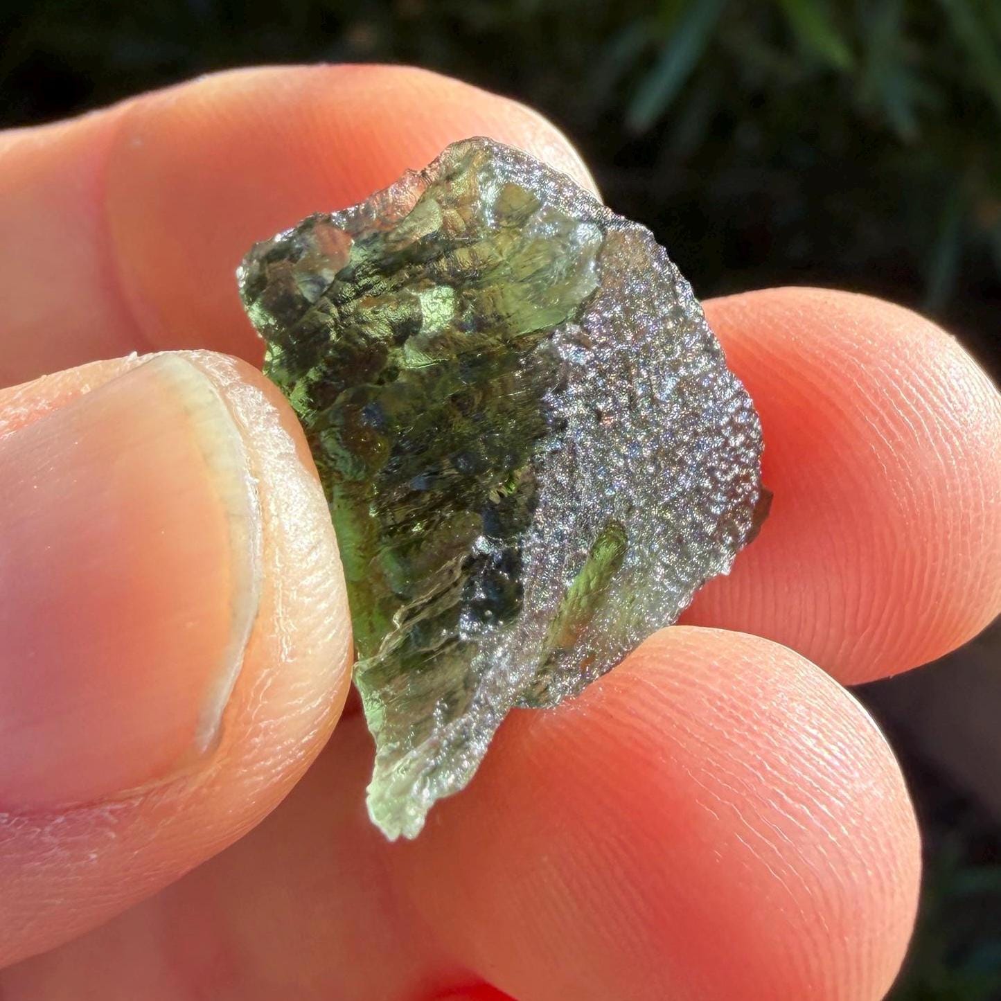 Authentic Moldavite Tektite Specimen: 4.86g/24.3ct