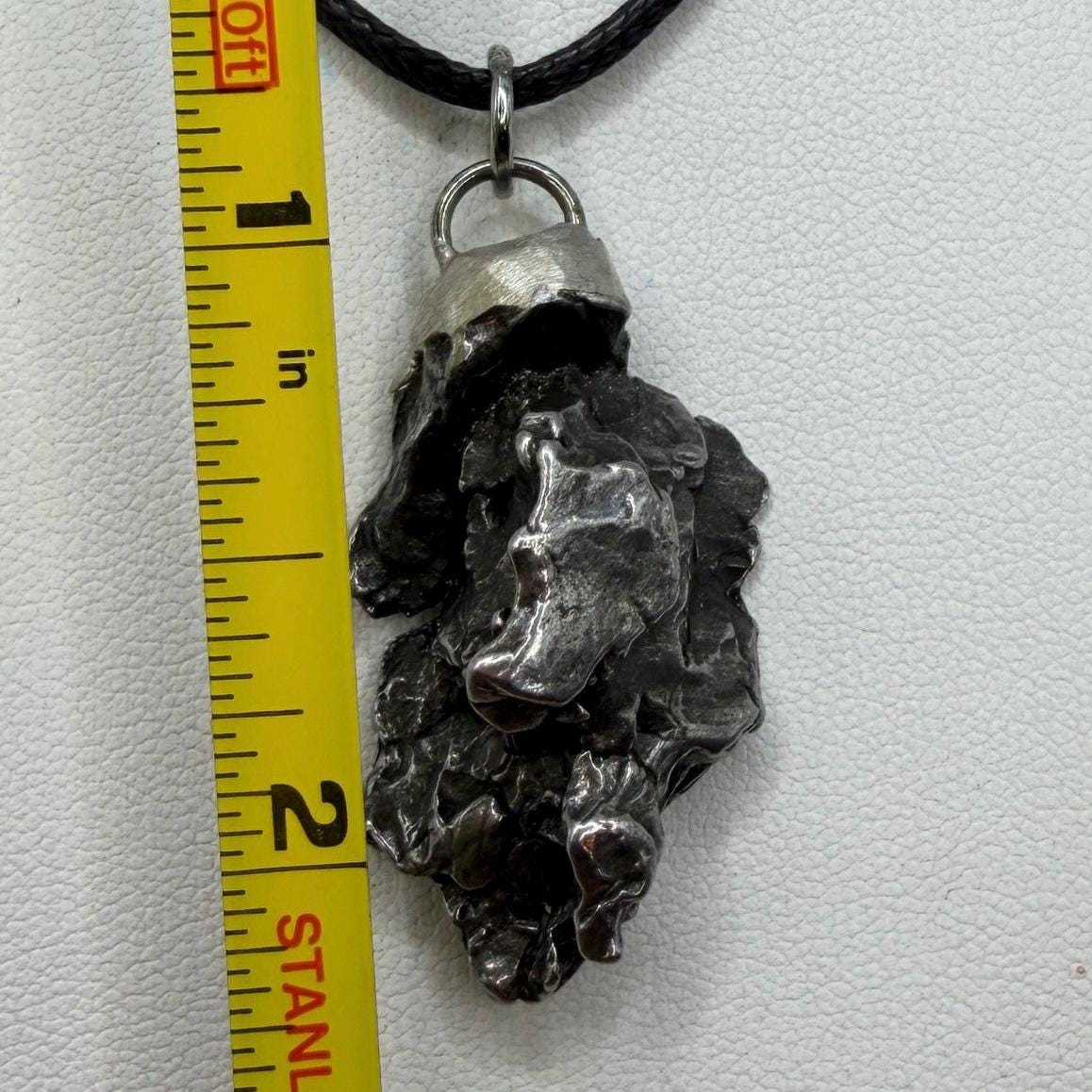 Campo del Cielo Meteorite Pendant, Authentic Astronomy Gift, Cosmic Jewelry, 17.51 grams