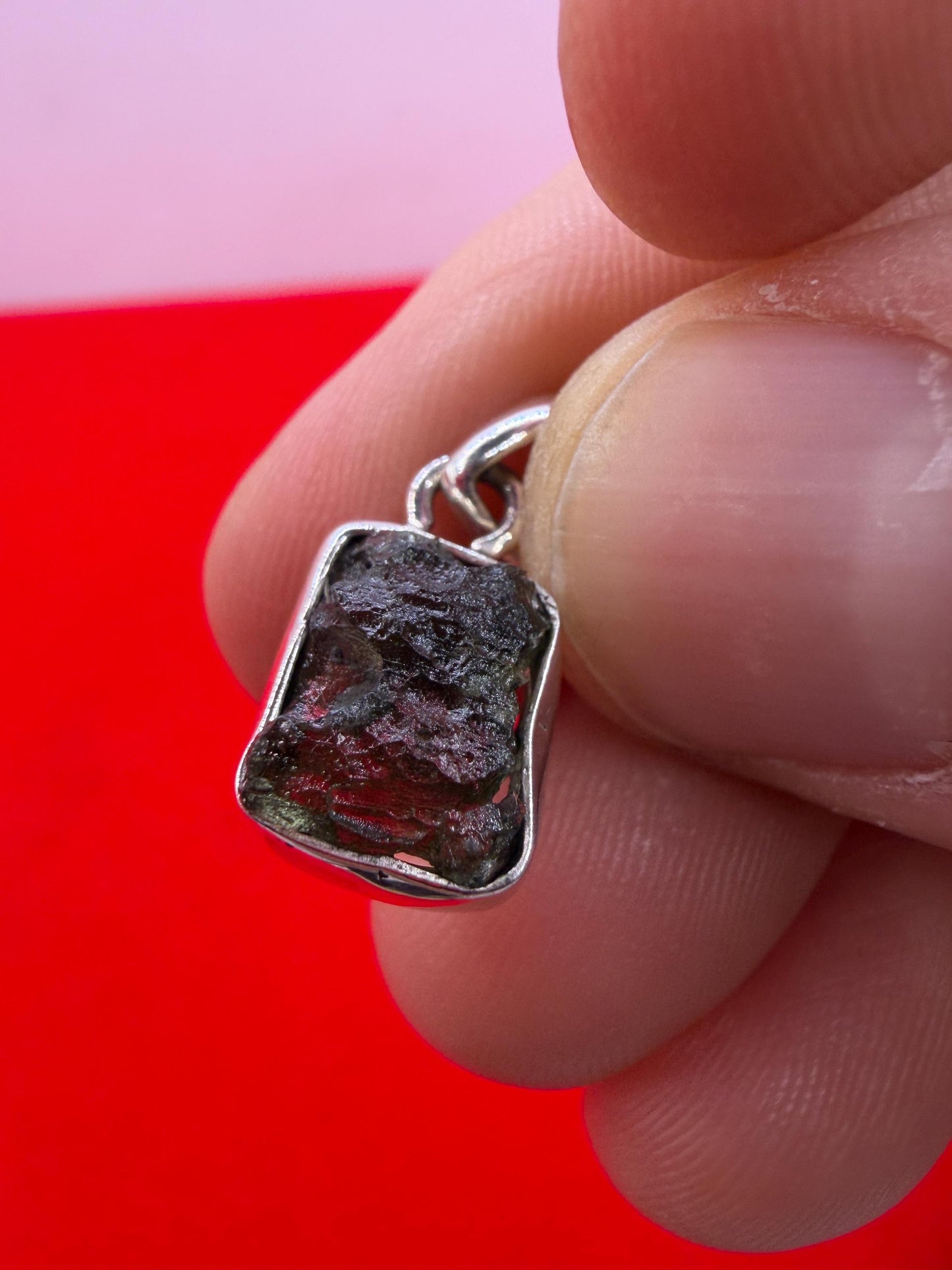 Authentic Moldavite Tektite Pendant: Czech Republic, Reiki Energy, 1.60 gram