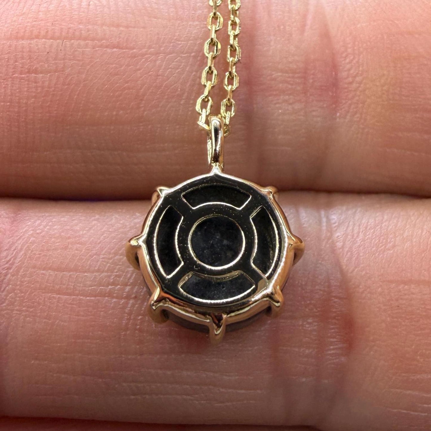 Lunar Meteorite Pendant NWA 14041 Moon Rock Necklace Gold Silver, 1.45 grams